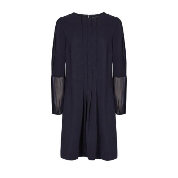 Reiss Delfina Pintuck Dress Navy Size 0 & Size 6 - Picture 4 of 8